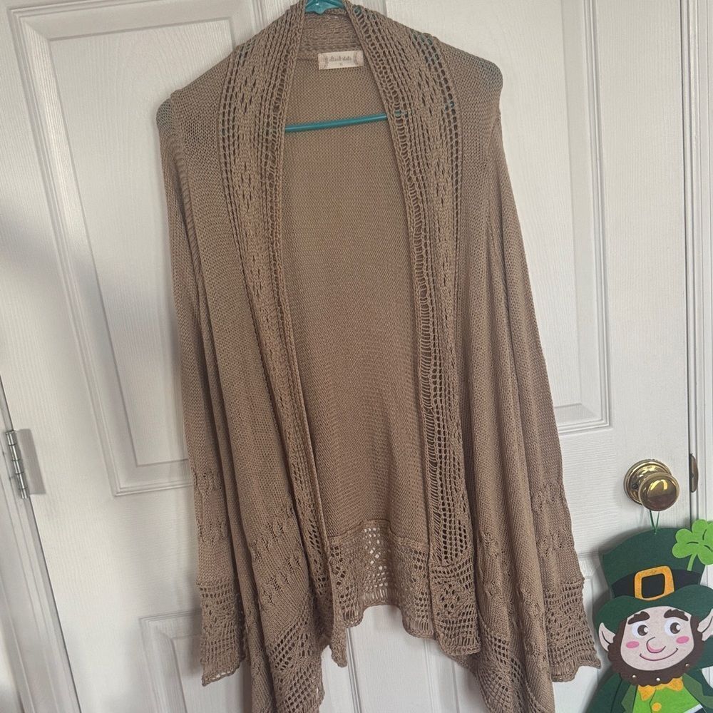 Altar'd State Taupe Open-Front Poncho